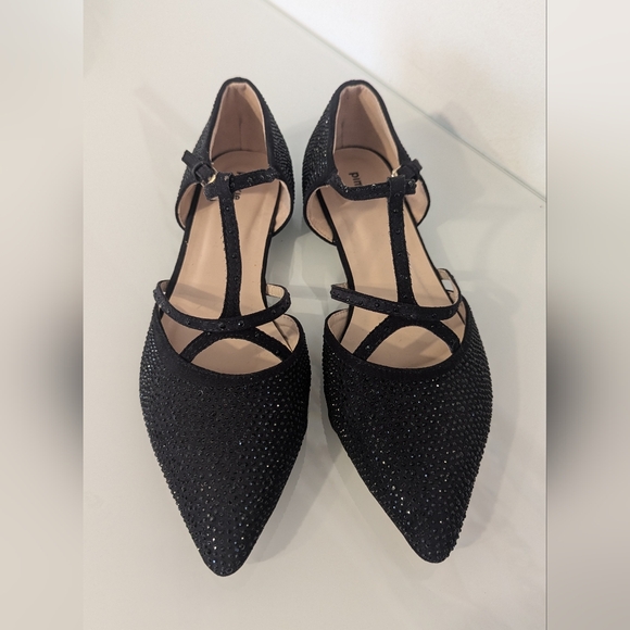 Pimkie Pointed Toe Rhinestone Ballerina Flats 39 - Picture 2 of 7